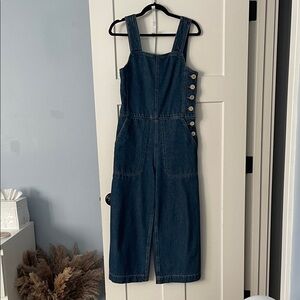 Denim Jumpsuit with Button Detail